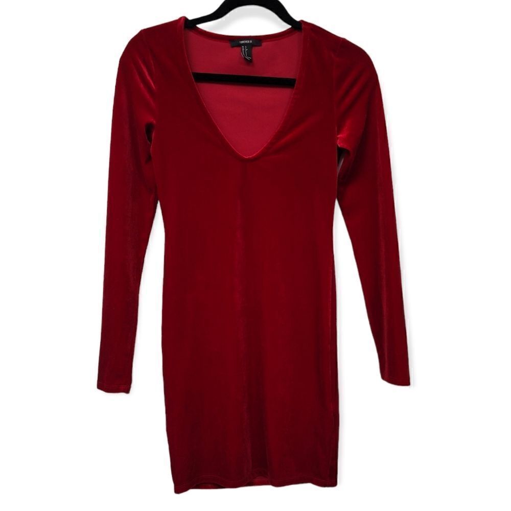 Forever 21 red velvet mini dress